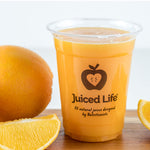 My Orange Juice in a plastic cup